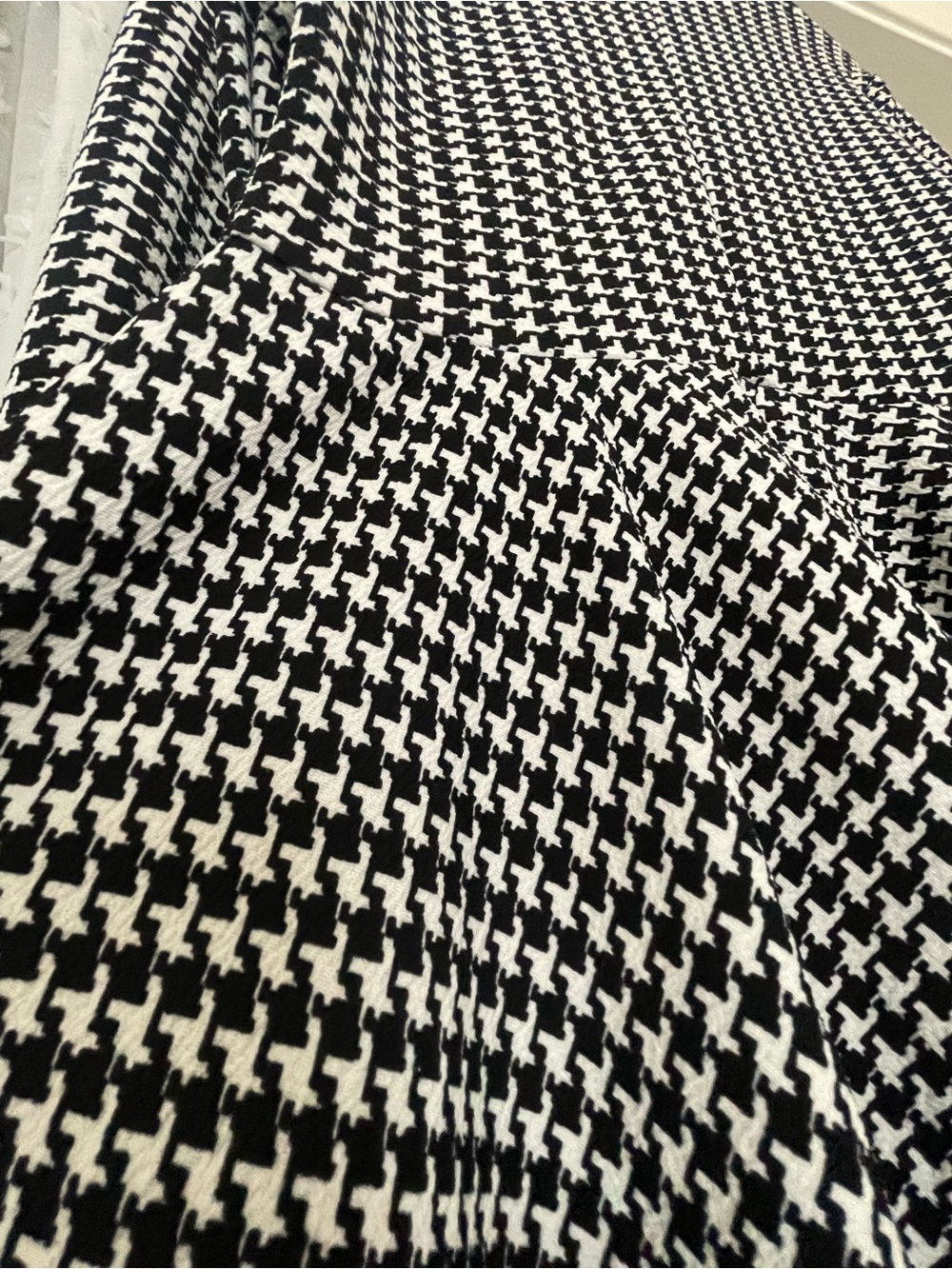 SHEIN Black & White Houndstooth Peplum A-Line Skirted Top - Picture 4 of 4